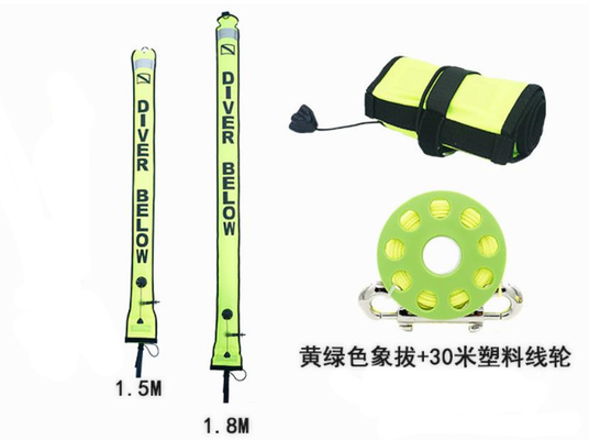 Length 1.8m TUP Scuba Diving Accessories Surface Marker Buoy With Release Valve