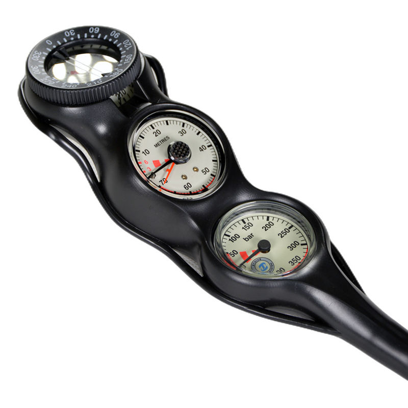Black Polymer Air Scuba Diving Gauges With Fluorescent Display