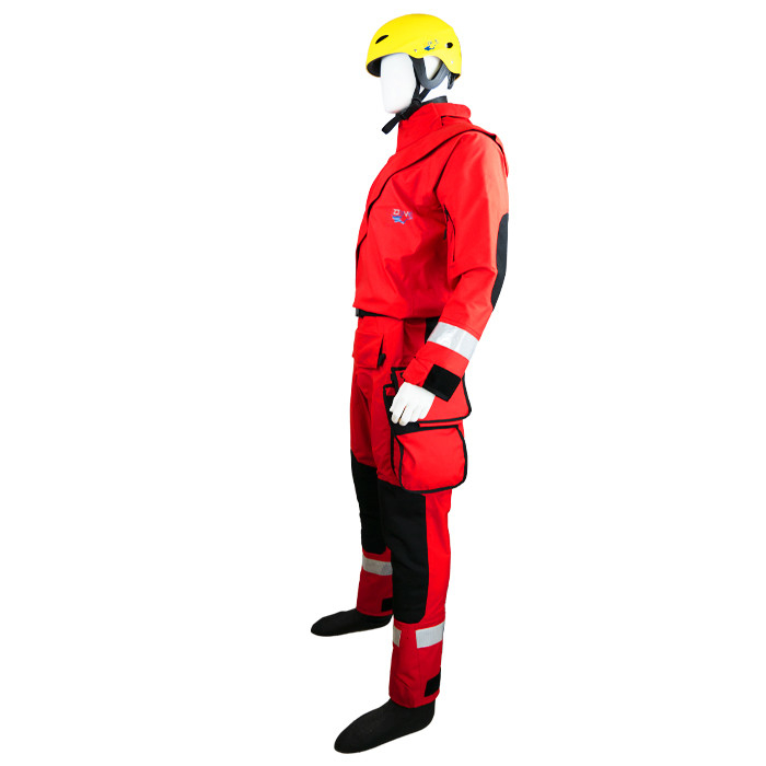 Antiwear Swift Water Rescue Dry Suit Velcro Design Three Layers
